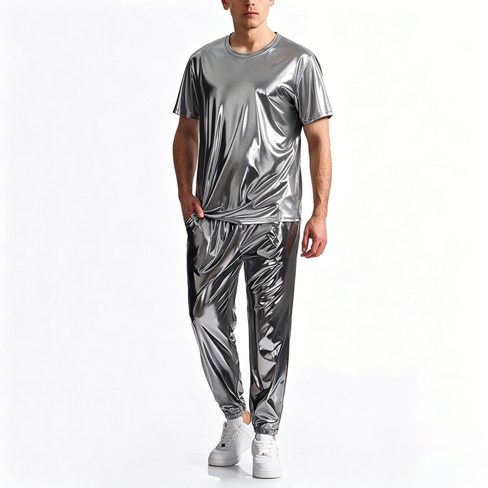 반짝이는 무대 공연용 반팔 타이트핏 티셔츠와 바지 세트 - T Shirt Tight Fit 리뷰 및 가격